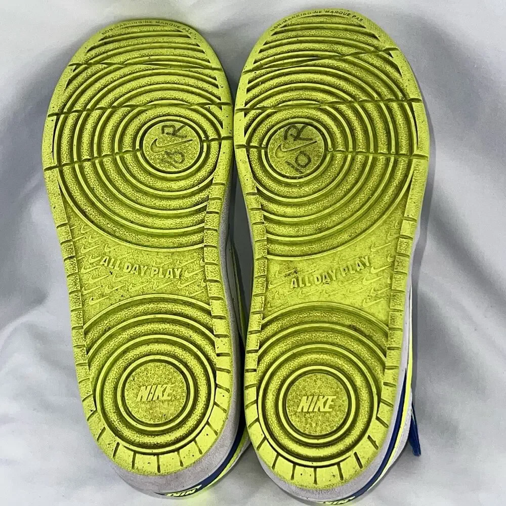 Nike Court Borough Mid 2 Kids Sneakers Blue Volt White Size 3Y HJ9243-488
